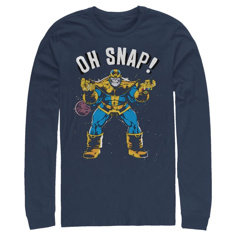 Men's Marvel Thanos Retro Oh Snap Long Sleeve Shirt, 1 of 4