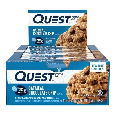 Quest Protein Bar - Oatmeal Chocolate Chip - 12ct : Target