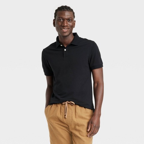Мужские рубашки Goodfellow & Co Men's Every Wear Polo Shirt - Goodfellow & Co™ Black L: Standard Fit, Short Sleeve