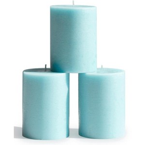 3x4 inch Pillar Candles Set of 3 ¨C Unscented Dripless Rustic Candles for Decor, Centerpieces, Weddings - 1 of 4