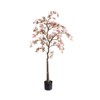 Artificial trees, lifelike potted silk crabapple flower trees, and potted artificial fake trees with lifelike branches and leaves - 4 of 4