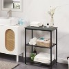 VECELO 3-Tier Industrial Versatile Side Nightstands Sofa Table with Large Storage for Living Room, Space Saving, End Table, Brown/Gray - 4 of 4