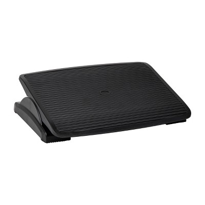 Black Adjustable Height Ergonomic Plastic Footrest