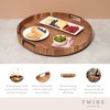Twine Lazy Susan 20 inch Wooden Serving Board, Countertop Lazy Susan for Kitchen Decor, Turntables for Kitchen Countertop Decor Acacia Tray Set of 1 - 2 of 4