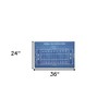 HomeRoots Blue Football Field White Floater Frame Print Wall Art - 3 of 4