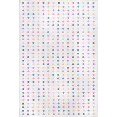 Image of nuLOOM Larissa Machine Washable Kids Polka Dot Area Rug - Ivory 5' x 8'