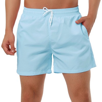 Lars Amadeus Men's Drawstring Swim Shorts Solid Color Elastic Waist ...