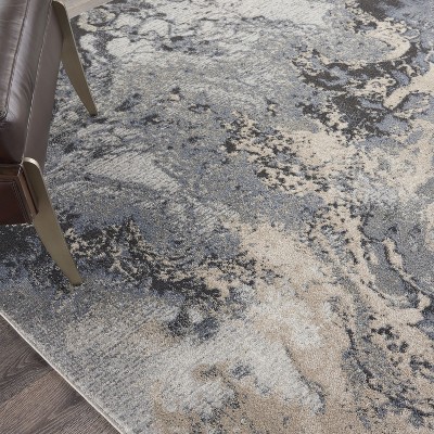 Maxell Abstract Swirl 46"x70" Synthetic Area Rug in Gray