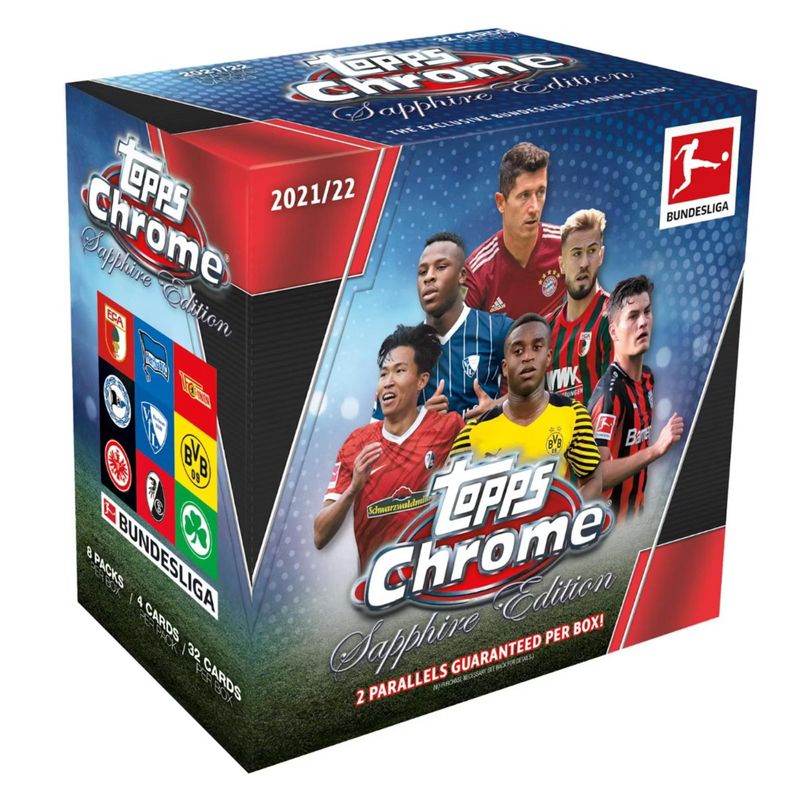 Topps Bundesliga Soccer 2021/22 Chrome Hobby Box Sapphire Edition | 8 Packs, 1 of 8