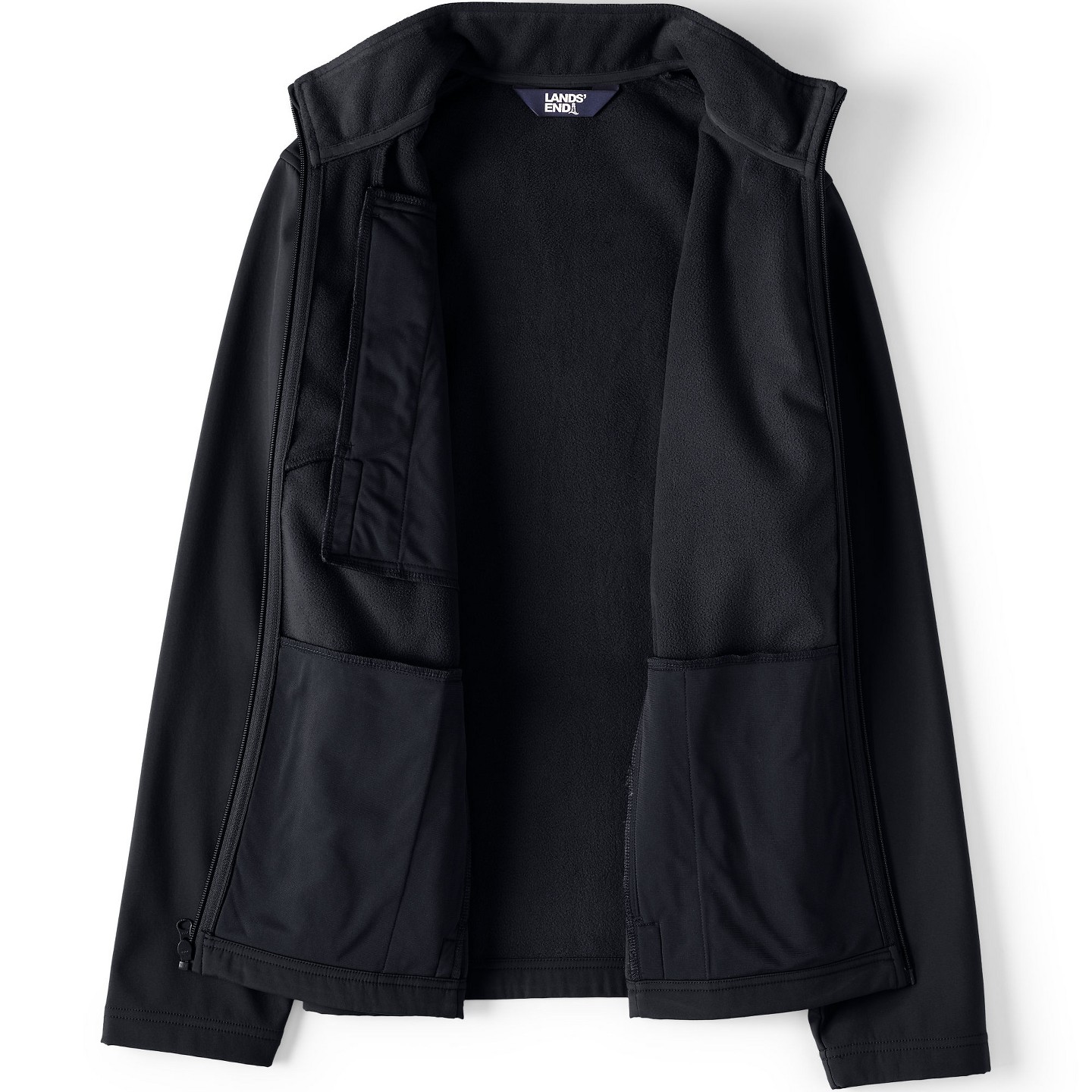 Мужская куртка Lands' End Soft Shell Jacket - Medium - Black, цвет: Чёрный — фото 3