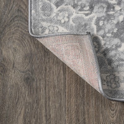 Light Gray Synthetic Reversible Rectangular Area Rug 5x8 Feet