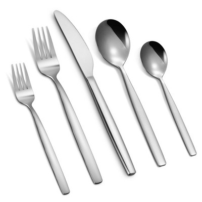 Silverware Set, Checkered Handle Stainless Steel Flatware serving set