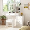 Famapy Vanity Table With Mirror and Lights Glass Top Table - 2 of 4