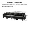 Modern Boucle 4-Seater Sectional Sofa, Sculptural Style Couch with Armrests and Cylindrical Legs, Fabric Couch with Plush Cushion-Coolbibila - 4 of 4