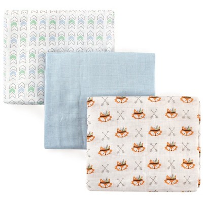 Luvable Friends Baby Boy Muslin Cotton Swaddle Blanket, Wild And Free, One Size