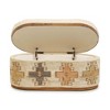 Olivier Cotton Oval Storage Ottoman in Beige - 3 of 4