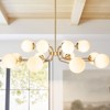 Rennnsan Opheline 46"W 16-Light Tiered Bubble Milk Glass Classic Dimmable Chandelier in Gold - 2 of 4
