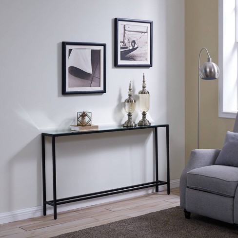 Dillard Narrow Long Console Table Gray, How Wide Should A Console Table Be