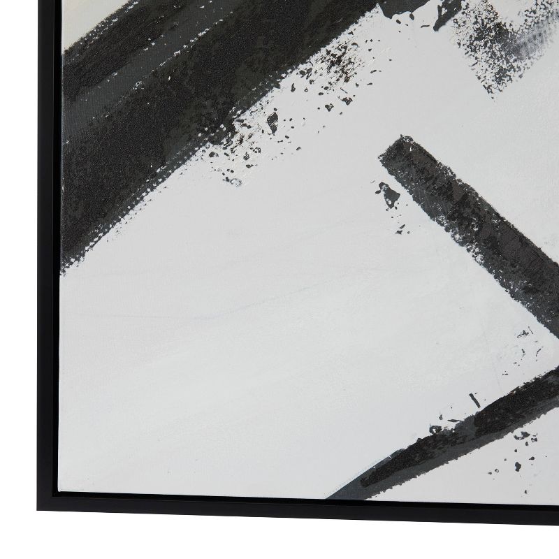 Contemporary Canvas Abstract Framed Wall Art with Black Frame Black/Gray - Olivia &#38; May, 4 of 6