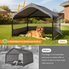 ORRD Extra Large Outdoor Dog House Tent, 3-Sided Mesh Windows, Sun & Rain Cover Pet Shelter, Gray 4'x4'x3.3' - 2 of 4