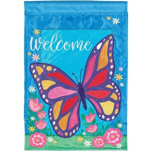 Magnolia Garden Welcome Large Butterfly 13 x 18 Inch Polyester Garden Flag - 1 of 2