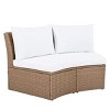 Outdoor Sofa Set, PE Wicker Sofa With Cushions, Sectional Sofa Set for Free Combination, Multifunctional Table and Stools-Coolbibila - 4 of 4
