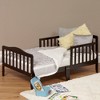 Infurnic Beds, Toddler Single Bed with Safety Guardrails and Headboard, Low To Floor Design for Toddler Children, Brown, 70"*36"*27" - 2 of 4