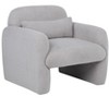 Grungis Upholstered Accent Chair with Arms and Pillow,29.9"W Sofa Chair,Teddy Fleece Arm Chairs for Bedroom,Reading Room,Gray/Beige/Pink - 4 of 4