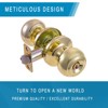 Door Knob with Keyed Lock, Easy Install, Universal Fit for 1-3/8inch–1-3/4inch Doors, Satin Brass, Interior/Exterior Use,Gold - 2 of 4