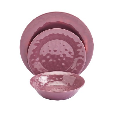 12pc Melamine Orchid Dinnerware Set - Tabletops Gallery