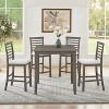 CAVINAS 5 Piece Retro-style Dining Table Set,Wooden Bar Table and Chairs Set for 3 Chairs with Breakfast,Dining Table Set for Kitchen,Gray - 2 of 4
