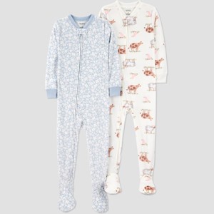 Carter's Just One You® Toddler Girls' 2pk Snug Fit Long Sleeve Fleece Footed Pajama - 1 of 1