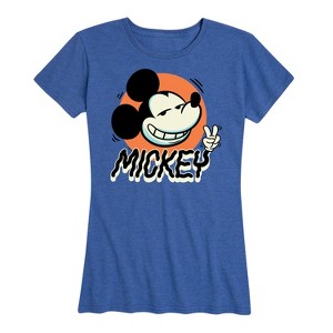 Women's - Disney - Mickey Peace Short Sleeve Graphic T-Shirt - 1 of 4