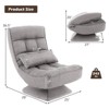 Costway 360° Swivel Floor Chair 5-Level Adjustable Lazy Chair w/ Massage Pillow Grey\Black\Brown - 4 of 4