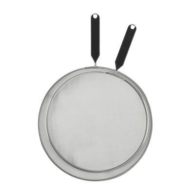 GoodCook Ready 2pc Splatter Screen: Metal Oil Guard for Frying Pan, Hand Wash, 13 Diameter, Black Handle
