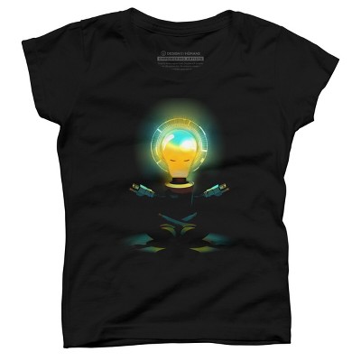 Girl's Design By Humans Zenergy Robot Yoga By alnavasord T-Shirt