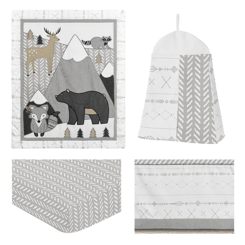 Sweet Jojo Designs Boy Girl Gender Neutral Unisex Baby Crib Bedding Set - Woodland Friends Collection 4pc, 3 of 8