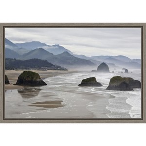Amanti Art Cannon Beach fog rises over the coastline by Jaynes Gallery Danita Delimont Canvas Wall Art Print Framed 23 x 16-in. - 1 of 4