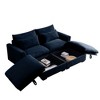 86.6" Corduroy Cloud Sectional Sofa Bed with Deep Seat & 2 Storage Ottomans - 4 of 4