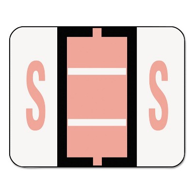 Smead A-Z Color-Coded Bar-Style End Tab Labels Letter S Pink 500/Roll 67089