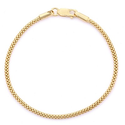 Tiara Popcorn Link Bracelet in Gold Over Silver