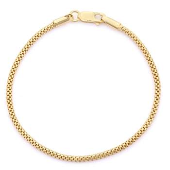 Tiara Popcorn Link Bracelet in Gold Over Silver