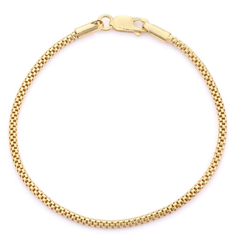 Tiara Popcorn Link Bracelet in Gold Over Silver, 1 of 4