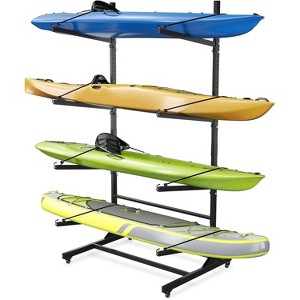 Coucheta Freestanding Kayak Rack for Garage & Outdoor Storage, 180 LB Heavy Duty Steel Kayak Storage Rack with Wheels for Sups, Canoe, Paddle Board - 1 of 4