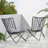 Syemin Patio Modern Accent Chairs, Outdoor Conversation Chairs, with Leisure Used, for Backyard, Garden, Gray, 24.5"*33.5"*35.5" - 3 of 4