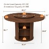 PAGED Round Dining Table for 6, Modern Kitchen Table with Double-Tiered Storage Rack and Rotating Tabletop Tray for Living Room - 2 of 4