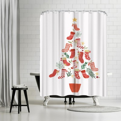 Christmas Stockings by PI Creative Holiday Collection Shower Curtain - Americanflat