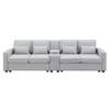 NicBex 114" Modern Cloud Couch with Charging Console,Sleeper Sofa with 2 Cup Holders & USB Ports,Linen Sofas for Living Room,Apartment - 2 of 4
