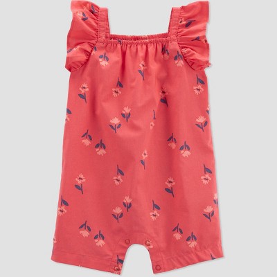 Carter's Just One You®️ Baby Girls' Floral Romper - Red 12M
