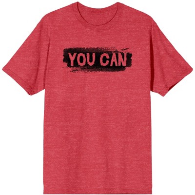 You Can Gym Culture Men's Red Heather Graphic Tee